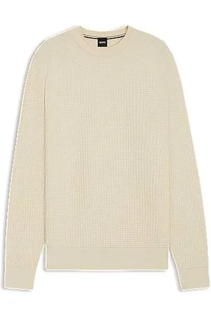HUGO BOSS Sweater i bomuld med forskellige strukturer