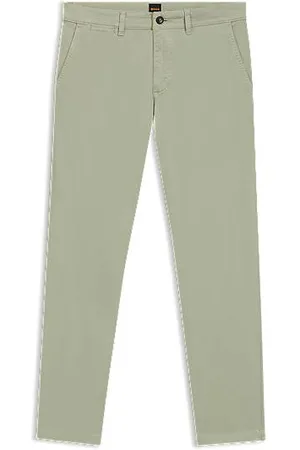 HUGO BOSS Regular fit chinos i bomuldssatin med stræk