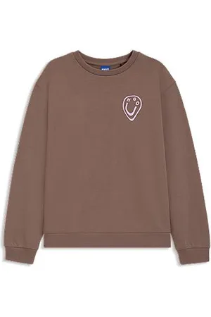 HUGO BOSS Kønsneutral sweatshirt med Happy -grafik