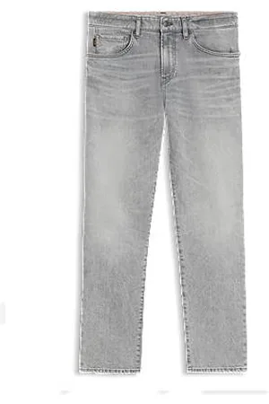 HUGO BOSS Regular fit Maine-jeans i grå denim med behageligt stræk