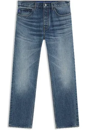 HUGO BOSS Regular fit jeans med i fast blå denim