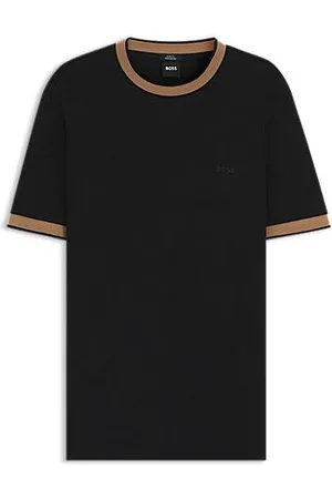 HUGO BOSS T-shirt i merceriseret bomuld med slim fit og stribedetaljer