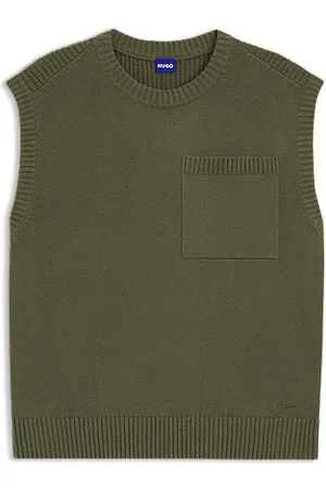 HUGO BOSS Relaxed fit T-shirt i strik med brystlomme