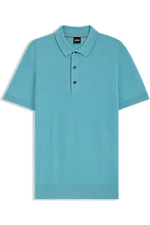 HUGO BOSS Strikket regular fit polo i bomuldsblanding