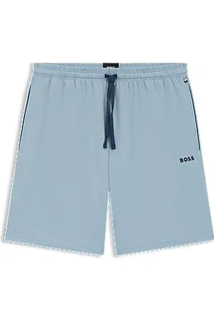 HUGO BOSS Shorts med broderet logo i bomuldsjersey med stræk