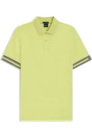 HUGO BOSS Slim fit poloshirt i bomuld med striber på manchetterne