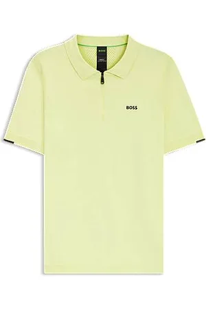 HUGO BOSS Sweater med polokrave i bomuld og med lynlås i halsen
