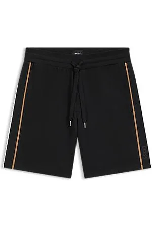 HUGO BOSS Shorts med løbesnor i bomuldsfrotté med bånd