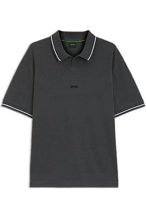 HUGO BOSS Relaxed fit poloshirt i bomuld med meshmønster