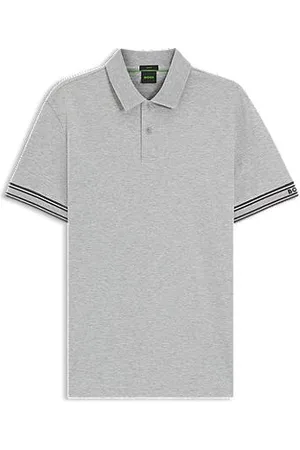 HUGO BOSS Slim fit poloshirt i bomuld med striber på manchetterne
