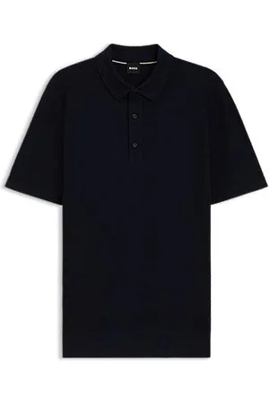 HUGO BOSS Strikket regular fit polo i bomuldsblanding