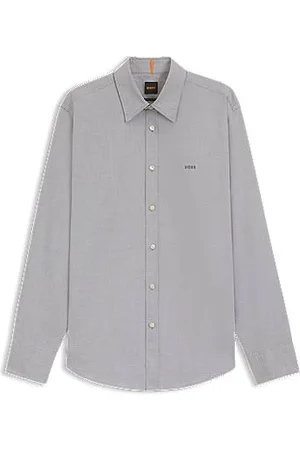 HUGO BOSS Regular fit skjorte i bomuldsdobby med stræk