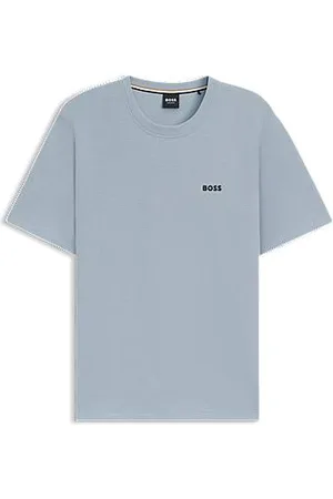 HUGO BOSS Vaffelvævet pyjamas-T-shirt med broderet logo