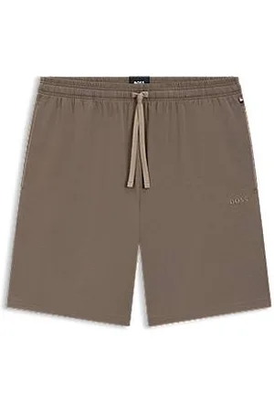 HUGO BOSS Shorts med broderet logo i bomuldsjersey med stræk