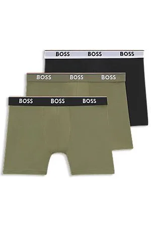 HUGO BOSS Pakke med tre par boxershorts i bomuld med stræk og logoer
