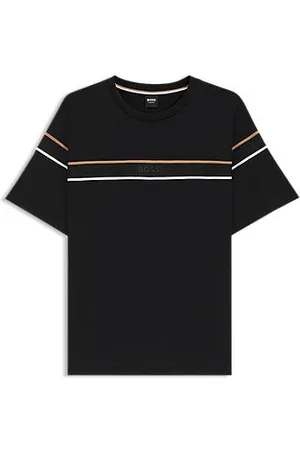 HUGO BOSS T-shirt i bomuldsjersey med påsyet bånd