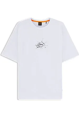 HUGO BOSS T-shirt med relaxed fit i bomuld med logografik