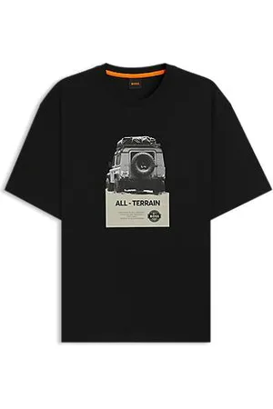 HUGO BOSS Relaxed fit T-shirt i bomuldsjersey med printet grafik