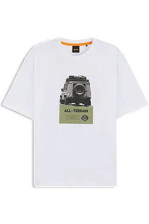 HUGO BOSS Relaxed fit T-shirt i bomuldsjersey med printet grafik