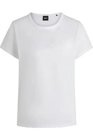 HUGO BOSS T-shirt af merceriseret bomuld med logografik
