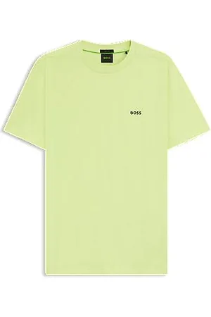HUGO BOSS Regular fit T-shirt i bomuld med stræk og logo i kontrastfarve
