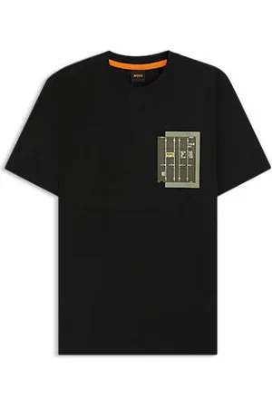 HUGO BOSS T-shirt i bomuldsjersey med logografik
