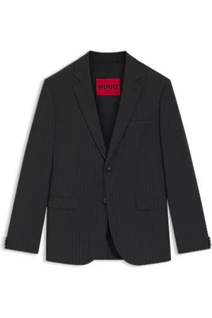 HUGO BOSS Extra slim fit blazer i nålestribet poplin med stræk