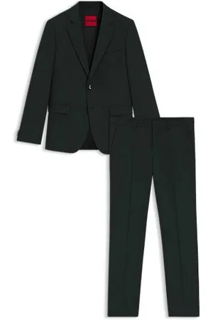 HUGO BOSS Extra slim fit jakkesæt i mønstret stof med performance-stræk