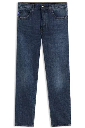 HUGO BOSS Regular fit jeans i fast blå denim