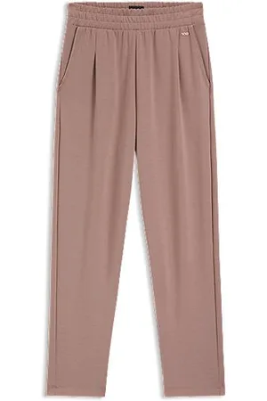 HUGO BOSS Tapered fit tracksuit-bukser med skinnende paspolering
