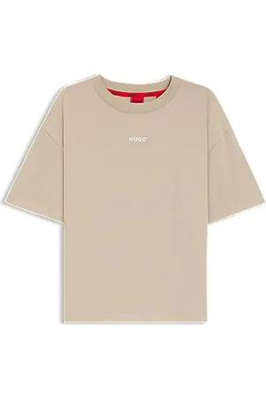 HUGO BOSS Relaxed fit T-shirt med kontrastlogo af blødt jersey