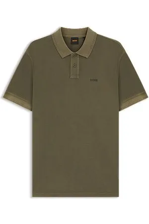 HUGO BOSS Poloshirt i bomuldspiqué med logoprint