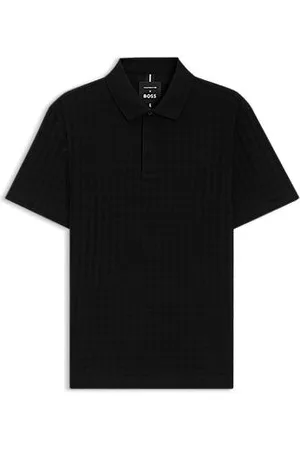 HUGO BOSS Poloshirt fra Porsche x i merceriseret bomuld med hanefjedsmønstret jaquardstof