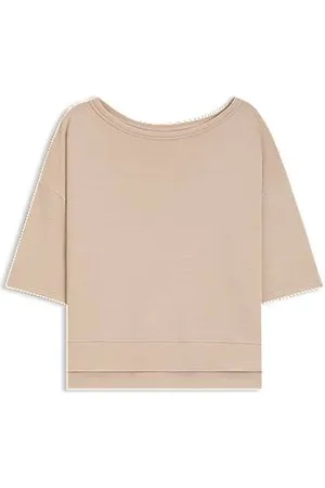 HUGO BOSS Sweatshirt med ribstruktur og slids i siden