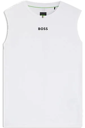 HUGO BOSS Active tanktop i stof med stræk og striber bagpå