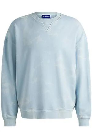 HUGO BOSS Sweatshirt af bomuld med batikfarvet effekt