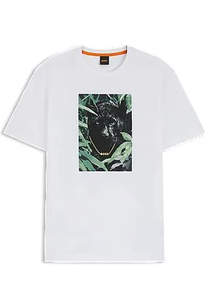 HUGO BOSS T-shirt i bomuldsjersey med dyremotiv