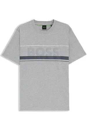 HUGO BOSS T-shirt i bomuldsjersey med striber og logo