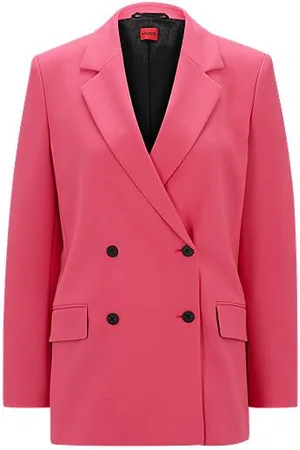 HUGO BOSS Jakke med relaxed fit og dobbeltradet lukning
