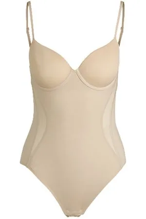HUGO BOSS Bodysuit med skåle, stræk og meshindsatser