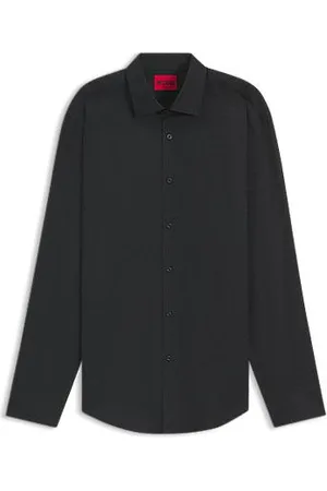 HUGO BOSS Slim fit skjorte i bomuld med jacquard-logo