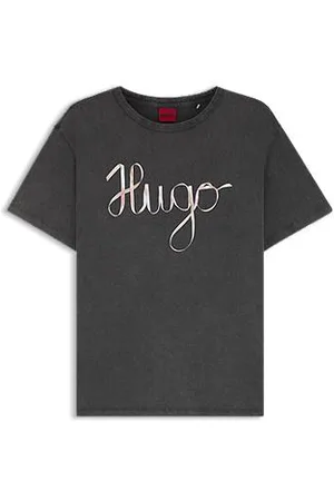 HUGO BOSS T-shirt i bomuldsjersey med logografik