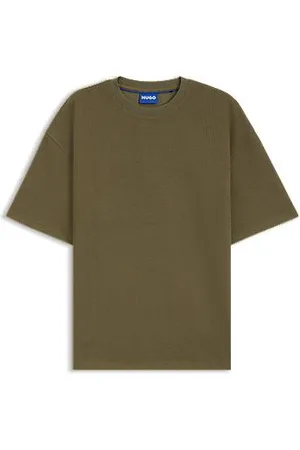 HUGO BOSS T-shirt med loose fit i bomuldsblanding med vaffelstruktur