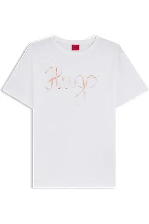 HUGO BOSS T-shirt i bomuldsjersey med logografik