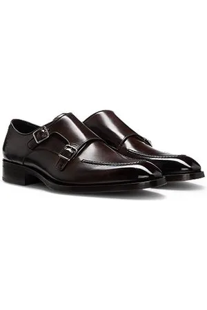HUGO BOSS Munkesko i læder med dobbeltrem