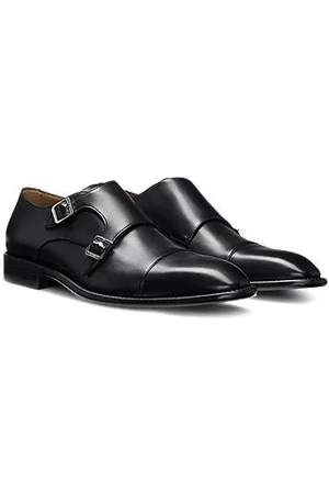 HUGO BOSS Munkesko i læder med dobbeltrem