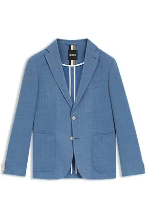 HUGO BOSS Slim fit blazer i mikromønstret stof med behageligt stræk