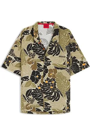 HUGO BOSS Strandskjorte med relaxed fit og print overalt