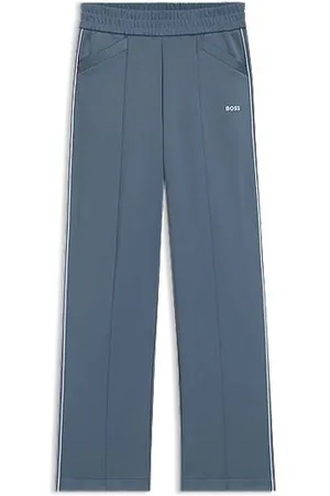 HUGO BOSS Tracksuit-bukser med straight fit samt kontrastlogo og -paspolering