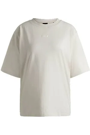 HUGO BOSS T-shirt i bomuldsjersey med logoprint